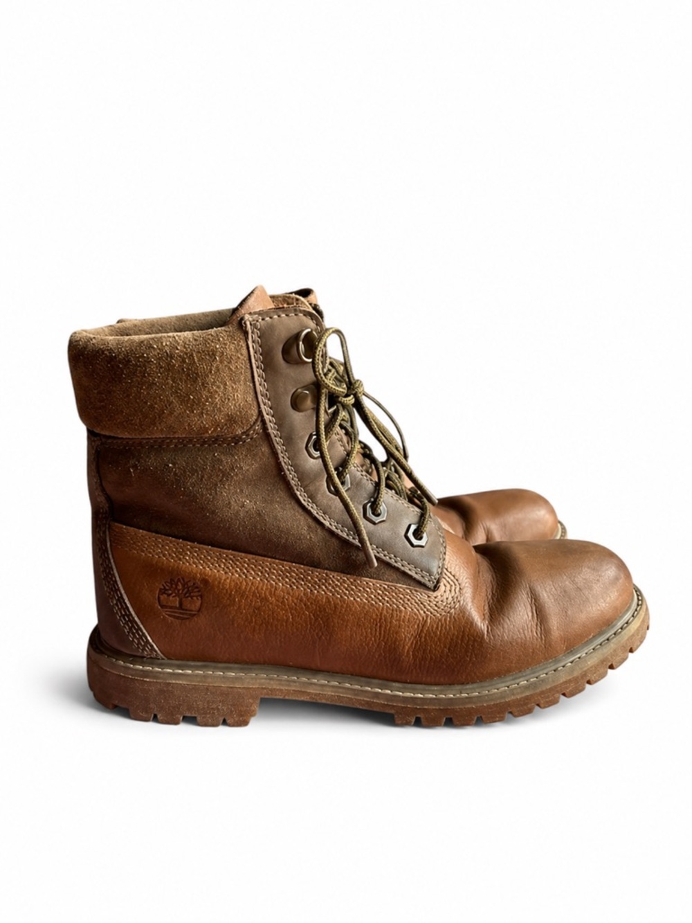Timberland Brown Leather Suede Lace-Up Boots Women’s Size 8